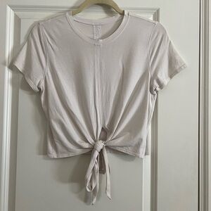 Women's Cream Tie-Front Top